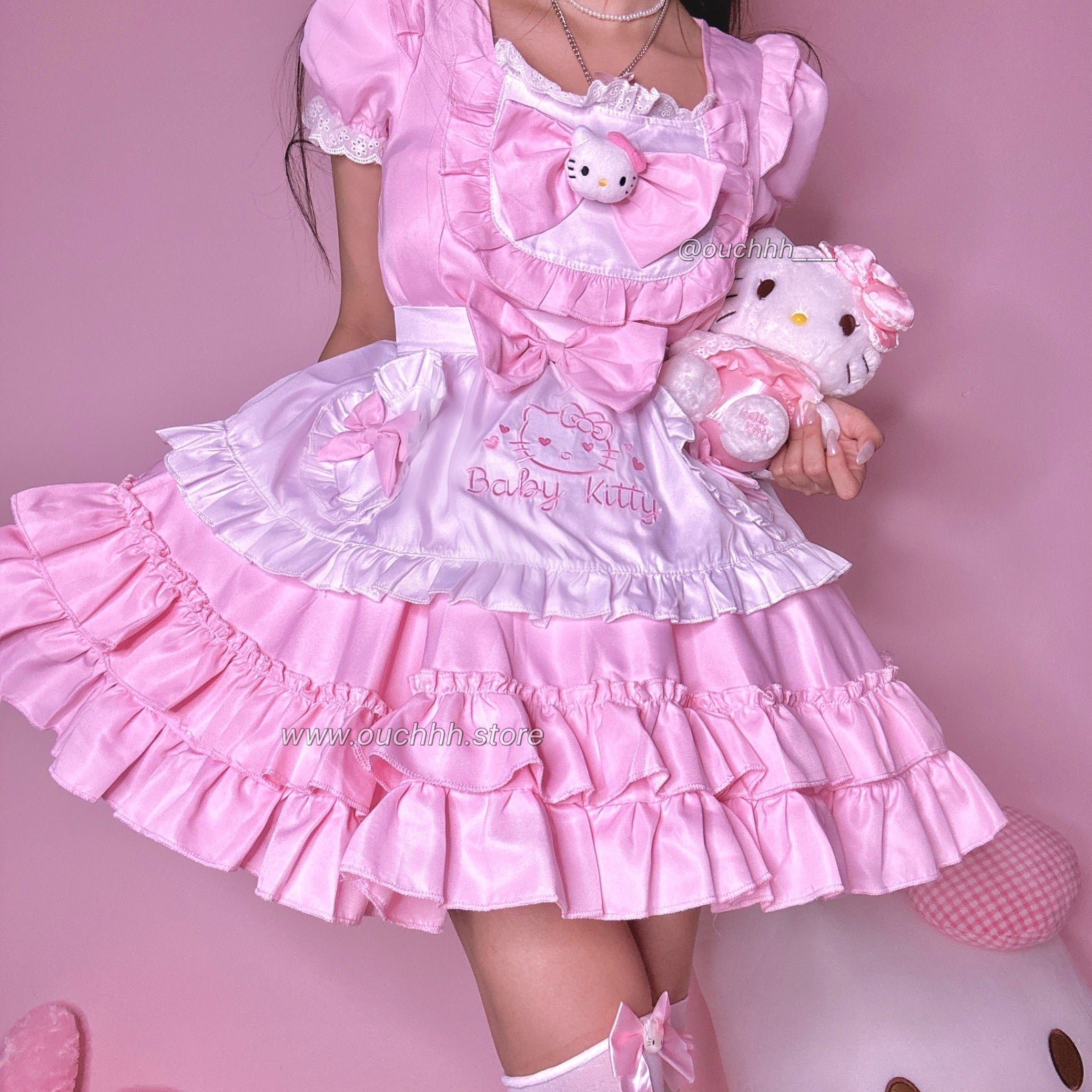 Baby Kitty Princess Ribbon Maid Dress + Headband