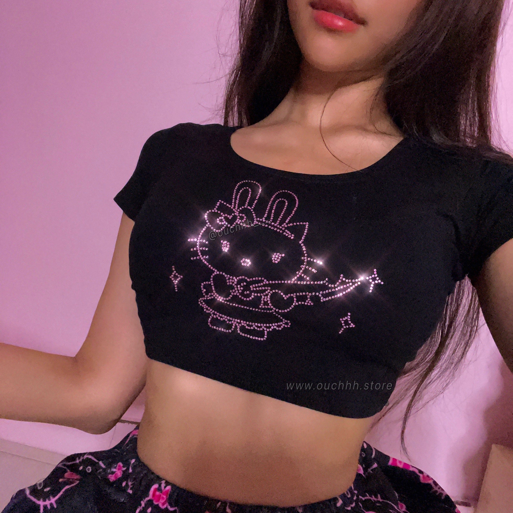 Don’t mess with Kitty Crop Top (Black)