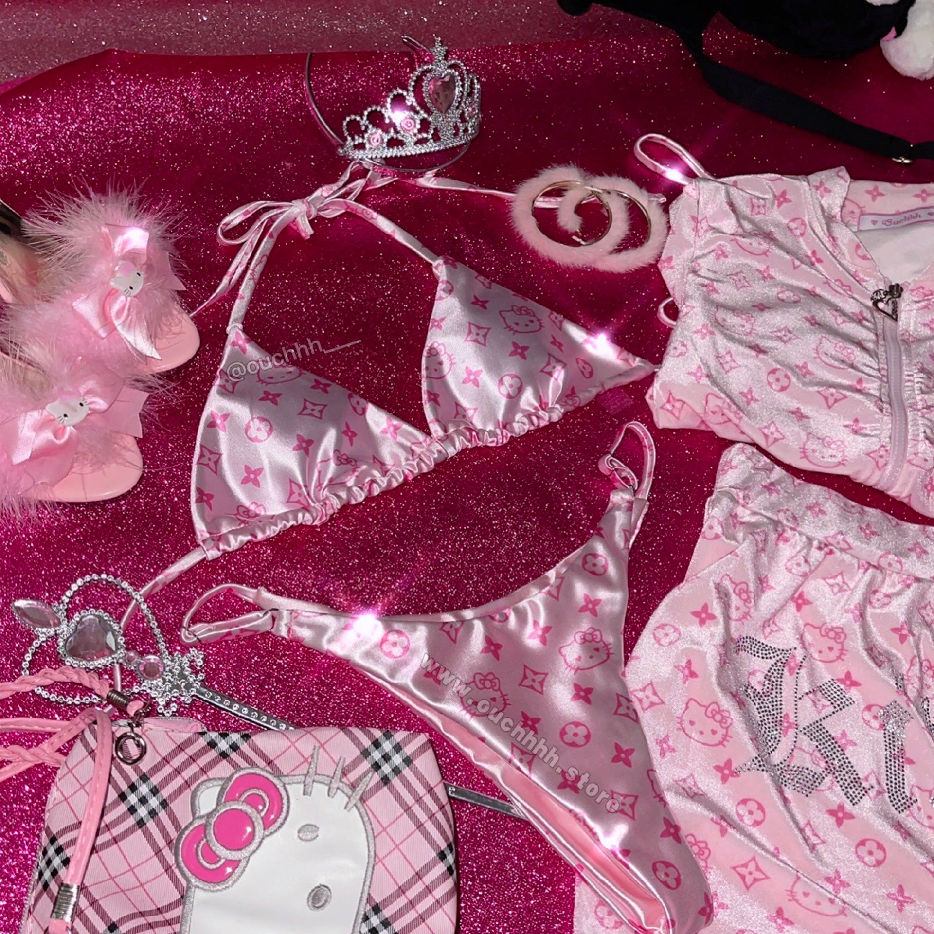 Lavish Kitty Bikini Set (Pink)