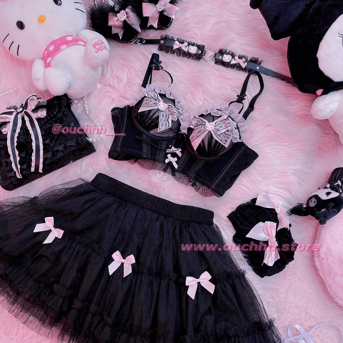 Frilly Fairy Ribbon Tulle Skirt (Black)