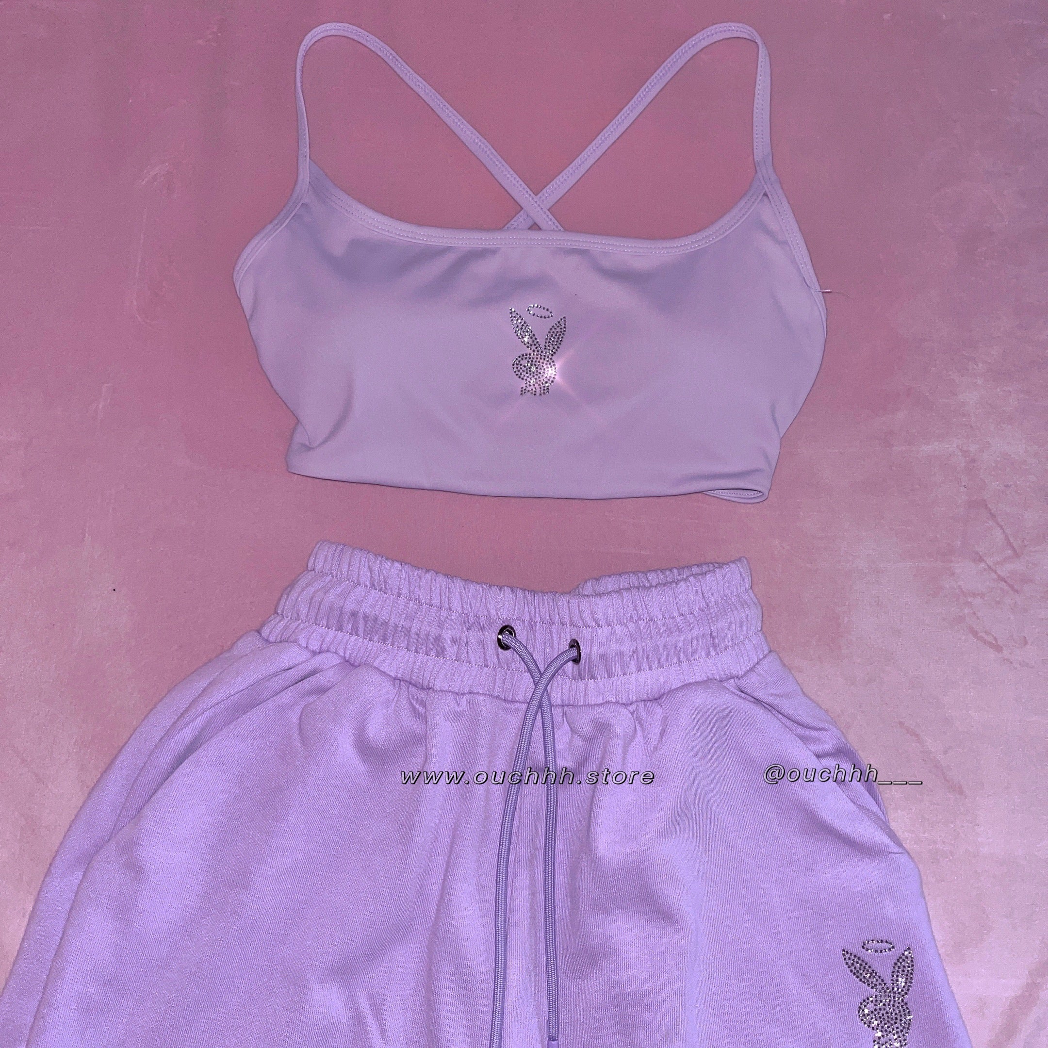 Play Angel Bralette Sweatpants Matching Set (Lilac) (Sold Separately)