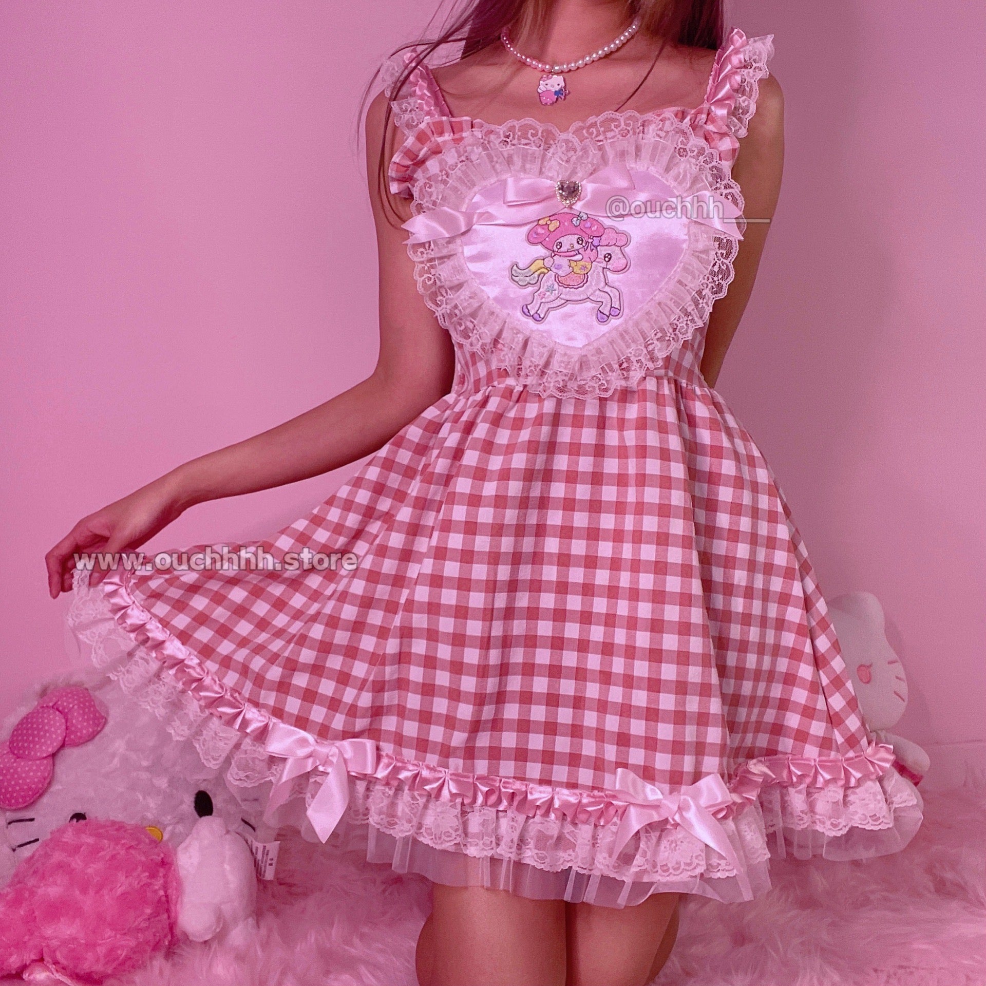 Strawberry Milk Bunny Flare Dress